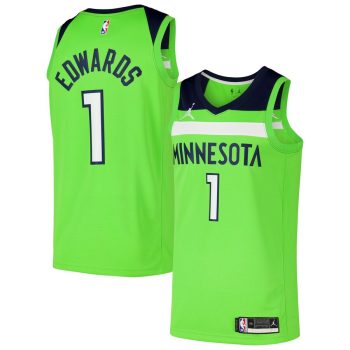 Anthony Edwards Minnesota Timberwolves Jordan Brand Swingman Player Jersey - Statement Edition - Green