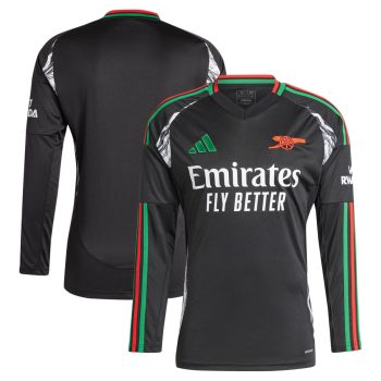 Arsenal 2024/25 Away Replica Long Sleeve Jersey - Black