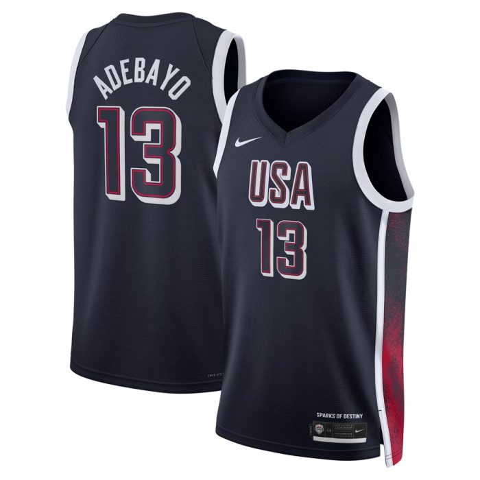 Bam Adebayo Men's USA Basketball Unisex 2024 Swingman Player Jersey - Navy