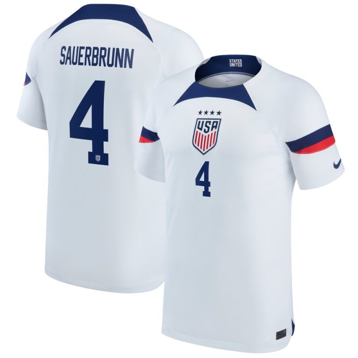 Becky Sauerbrunn USWNT 2022/23 Home Breathe Stadium Replica Player Jersey - White