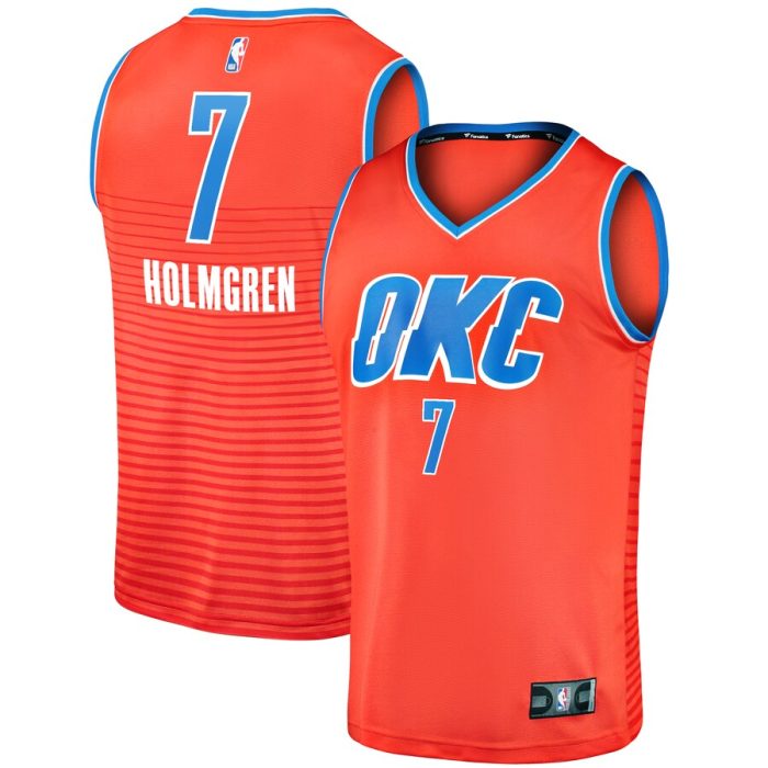 Chet Holmgren Oklahoma City Thunder Fast Break Replica Player Jersey - Statement Edition - Orange