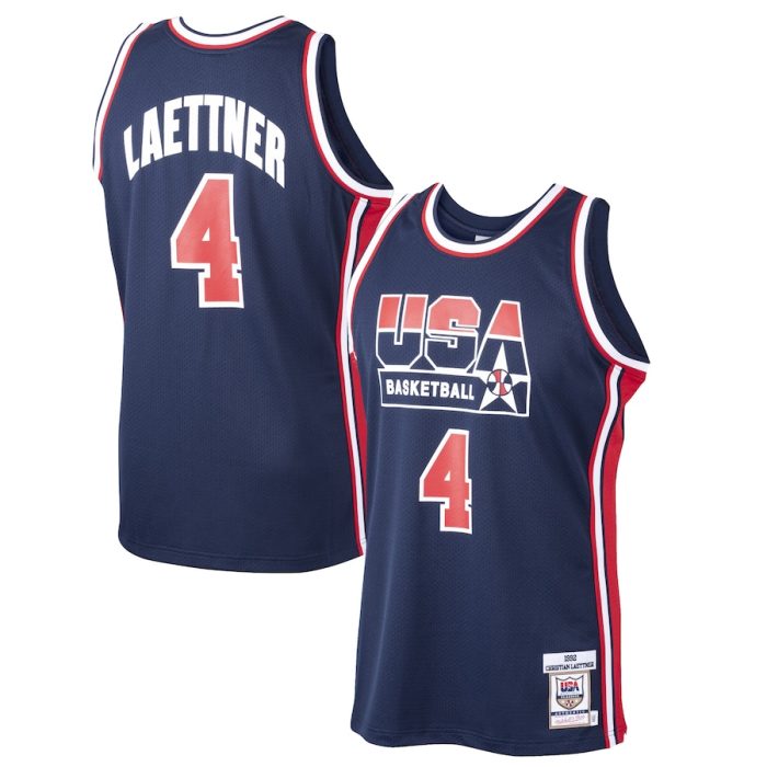 Christian Laettner USA Basketball Mitchell & Ness 1992 Dream Team Jersey - Navy