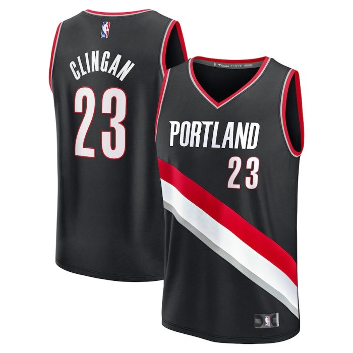 Donovan Clingan Portland Trail Blazers Youth 2024 NBA Draft Fast Break Player Jersey - Icon Edition - Black