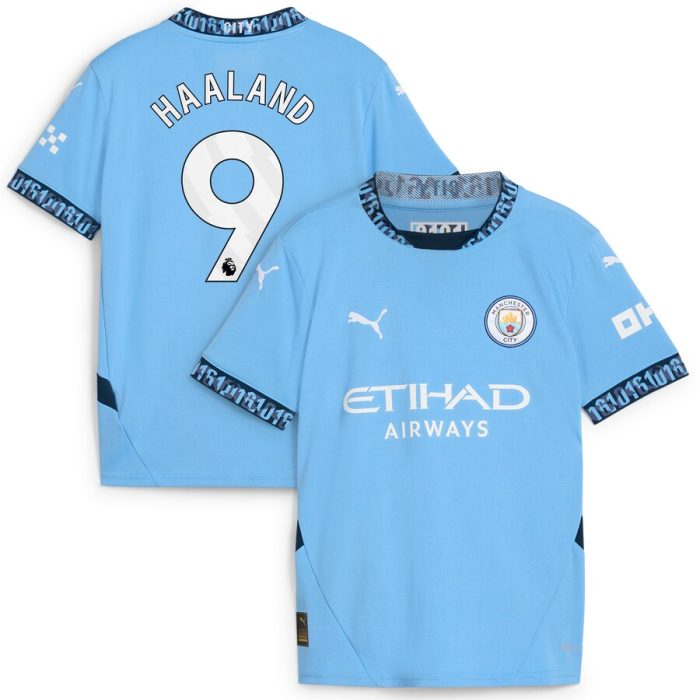 Erling Haaland Manchester City Youth 2024/25 Home Replica Player Jersey - Light Blue