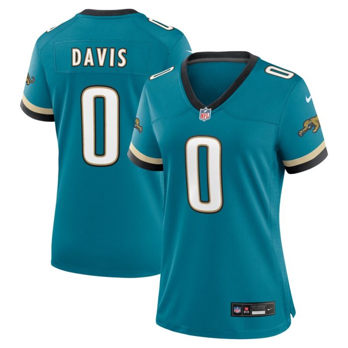 Gabe Davis Jacksonville Jaguars Women's Prowler Throwback Game Jersey - Teal