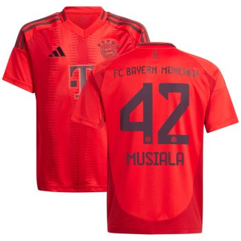 Jamal Musiala Bayern Munich Youth 2024/25 Home Replica Player Jersey - Red