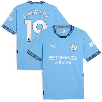 Julian Alvarez Manchester City 2024/25 Home Replica Player Jersey - Light Blue