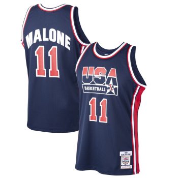 Karl Malone USA Basketball Mitchell & Ness 1992 Dream Team Jersey - Navy