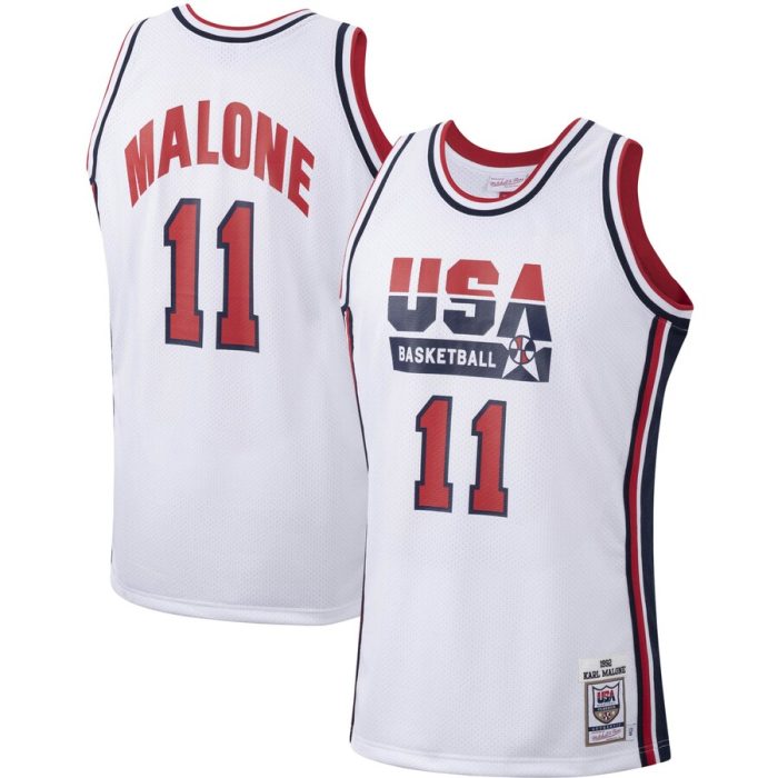 Karl Malone USA Basketball Mitchell & Ness 1992 Jersey - White