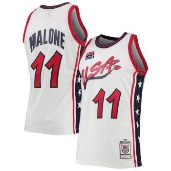 Karl Malone USA Basketball Mitchell & Ness 1996 Hardwood Classics Jersey - White