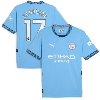 Kevin De Bruyne Manchester City 2024/25 Home Replica Player Jersey - Light Blue