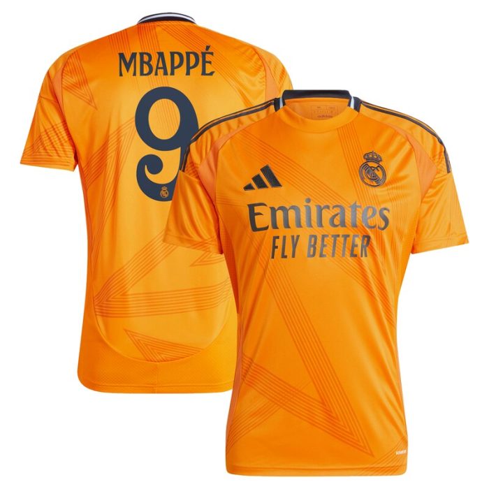 Kylian Mbappe Real Madrid 2024/25 Away Replica Player Jersey - Orange