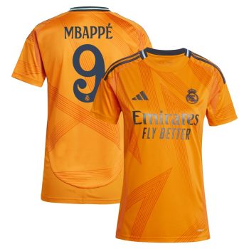 Kylian Mbappe Real Madrid Women's 2024/25 Away Replica Player Jersey - Orange