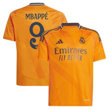 Kylian Mbappe Real Madrid Youth 2024/25 Away Replica Player Jersey - Orange