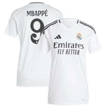 Kylian Mbappe Real Madrid adidas Women's 2024/25 Home Replica Player Jersey - White