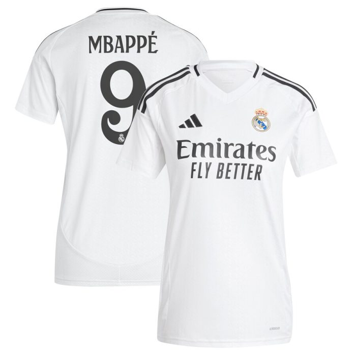 Kylian Mbappe Real Madrid adidas Women's 2024/25 Home Replica Player Jersey - White