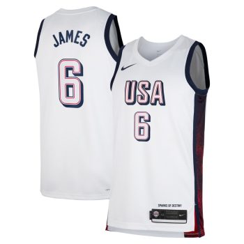 LeBron James Men's USA Basketball Unisex 2024 Swingman Player Jersey - White