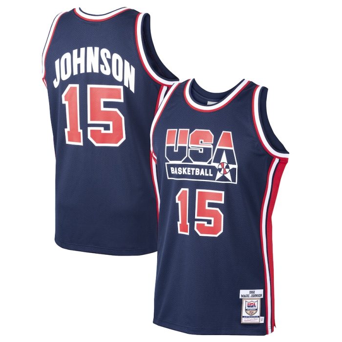 Magic Johnson USA Basketball Mitchell & Ness 1992 Dream Team Jersey - Navy