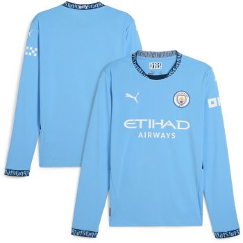 Manchester City 2024/25 Home Replica Long Sleeve Jersey - Light Blue