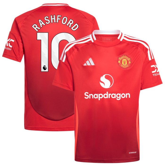 Marcus Rashford Manchester United Youth 2024/25 Home Replica Player Jersey - Red