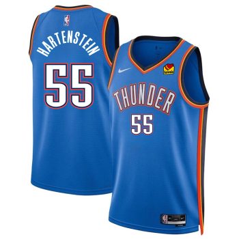 Men's Oklahoma City Thunder #55 Isaiah Hartenstein Blue Icon Edition Stitched Basketball Jersey