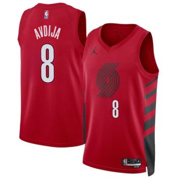 Men's Portland Trail Blazers #8 Deni Avdija Red Statement Edition Stitched Basketball Jersey