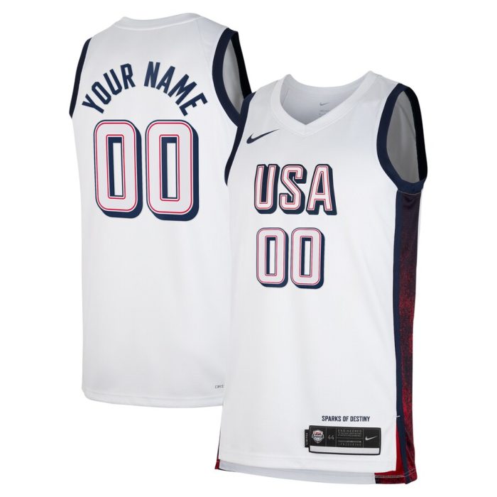 Men's USA Basketball Unisex 2024 Swingman Custom Jersey - White