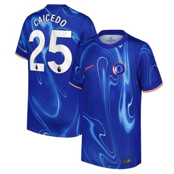 Moises Caicedo Chelsea Youth 2024/25 Home Replica Player Jersey - Blue