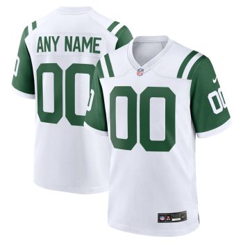 New York Jets Classic Alternate Custom Replica Jersey - White