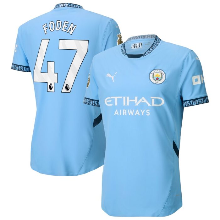 Phil Foden Manchester City 2024/25 Home Player Jersey - Light Blue