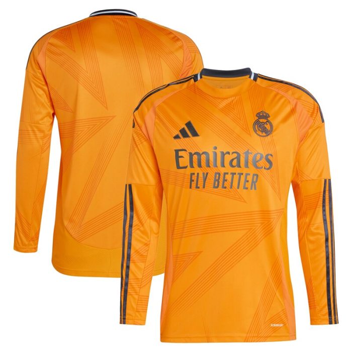 Real Madrid 2024/25 Away Replica Long Sleeve Jersey - Orange