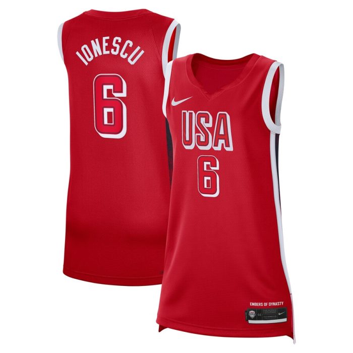 Sabrina Ionescu Women's USA Basketball Unisex 2024 Swingman Player Jersey - Red