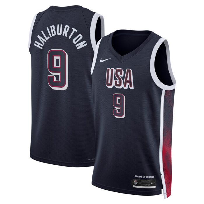 Tyrese Haliburton Men's USA Basketball Unisex 2024 Swingman Player Jersey - Navy