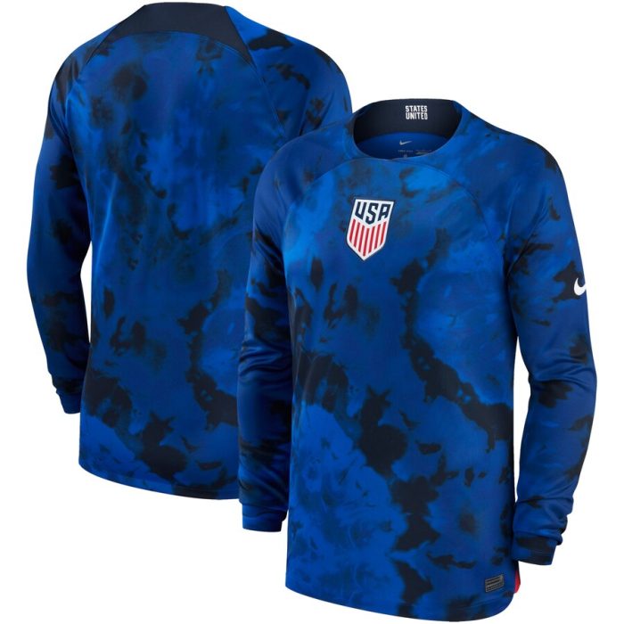 USMNT 2022/23 Away Breathe Stadium Replica Blank Long Sleeve Jersey - Blue