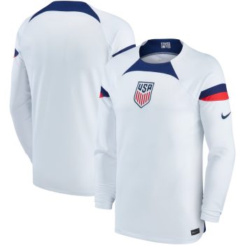 USMNT 2022/23 Home Breathe Stadium Replica Blank Long Sleeve Jersey - White