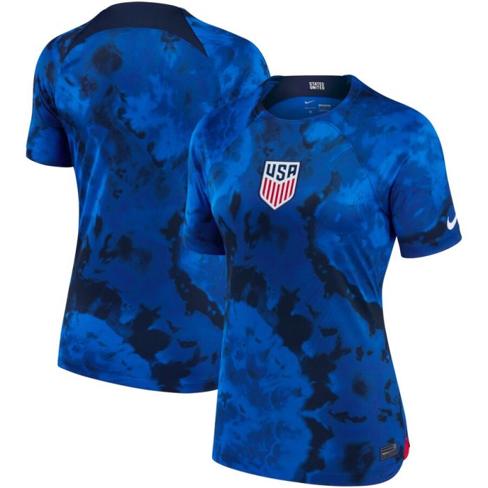 USMNT Women's 2022/23 Away Breathe Stadium Replica Blank Jersey - Blue