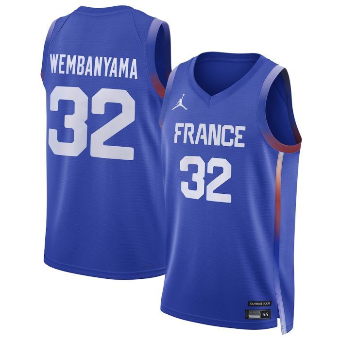 Victor Wembanyama France Basketball Jordan Brand 2024 Summer Olympics Player Limited Basketball Jersey - Royal