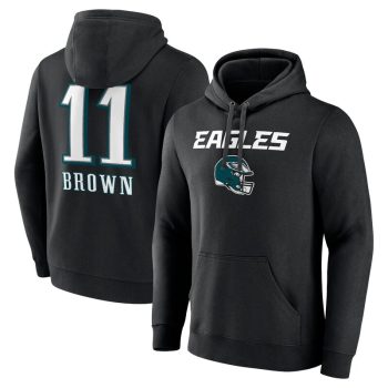 A.J. Brown Philadelphia Eagles Wordmark Player Name & Number Pullover Hoodie - Black