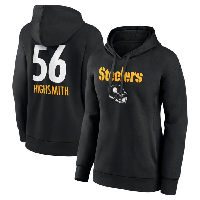 Alex Highsmith Pittsburgh Steelers Women's Team Wordmark Player Name & Number Pullover Hoodie - Black