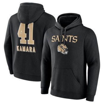 Alvin Kamara New Orleans Saints Team Wordmark Player Name & Number Pullover Hoodie - Black