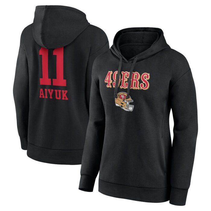 Brandon Aiyuk San Francisco 49ers Women's Wordmark Player Name & Number Pullover Hoodie - Black