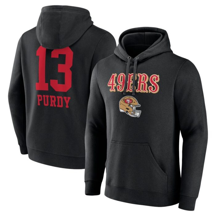 Brock Purdy San Francisco 49ers Wordmark Player Name & Number Pullover Hoodie - Black