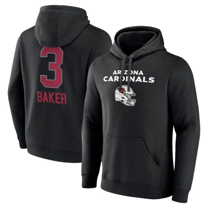 Budda Baker Arizona Cardinals Team Wordmark Player Name & Number Pullover Hoodie - Black