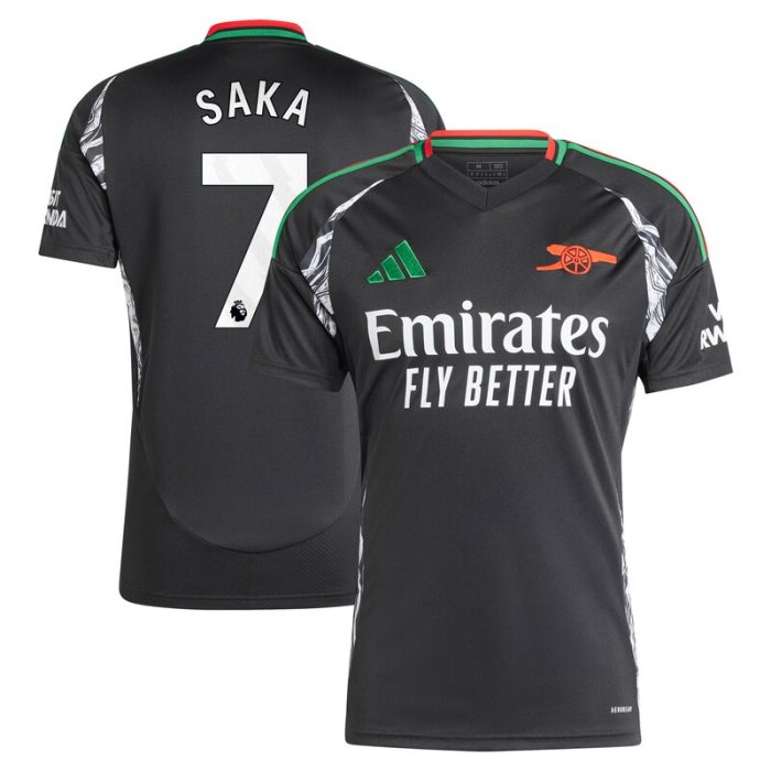 Bukayo Saka Arsenal 2024/25 Away Replica Player Jersey - Black