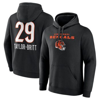 Cam Taylor-Britt Cincinnati Bengals Team Wordmark Player Name & Number Pullover Hoodie - Black