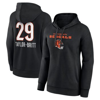 Cam Taylor-Britt Cincinnati Bengals Women's Team Wordmark Player Name & Number Pullover Hoodie - Black