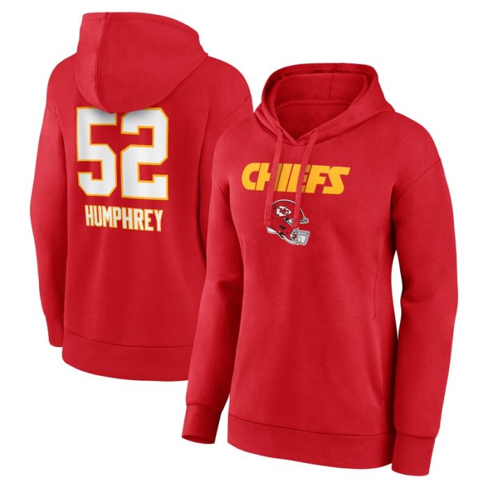 Creed Humphrey Kansas City Chiefs Women's Wordmark Player Name & Number Pullover Hoodie - Red