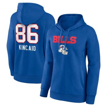 Dalton Kincaid Buffalo Bills Women's Team Wordmark Player Name & Number Pullover Hoodie - Royal