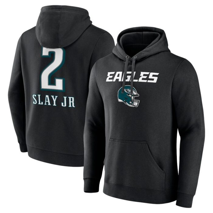 Darius Slay Jr. Philadelphia Eagles Wordmark Player Name & Number Pullover Hoodie - Black