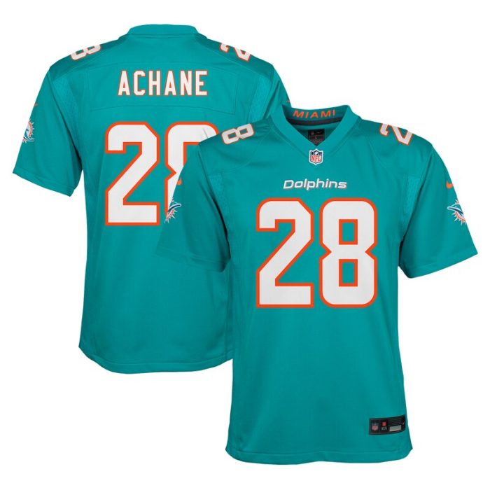 De'Von Achane Miami Dolphins Youth Team Player Game Jersey - Aqua